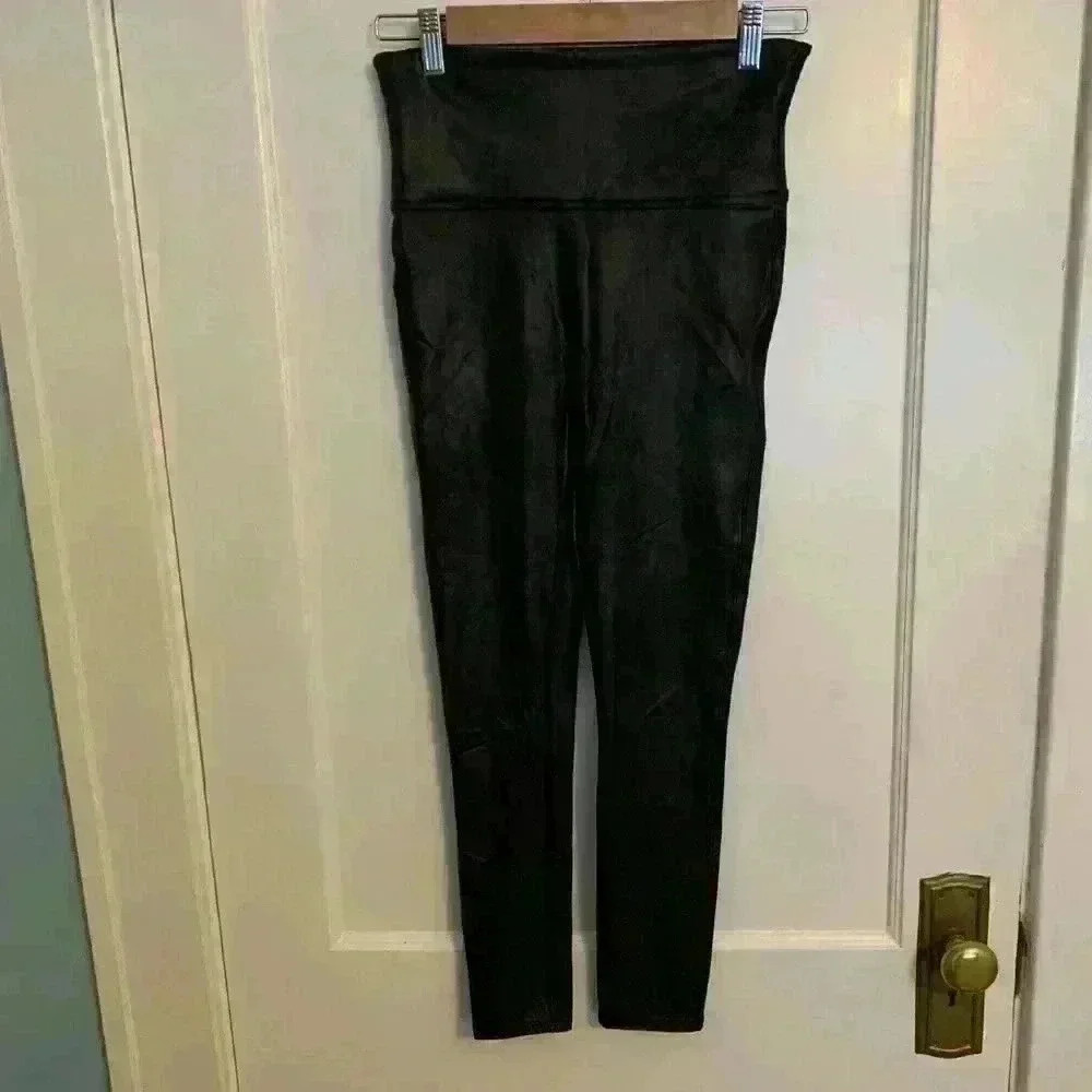 Spanx Faux Leather Leggings, Womens Size M petite - Picture 3 of 7